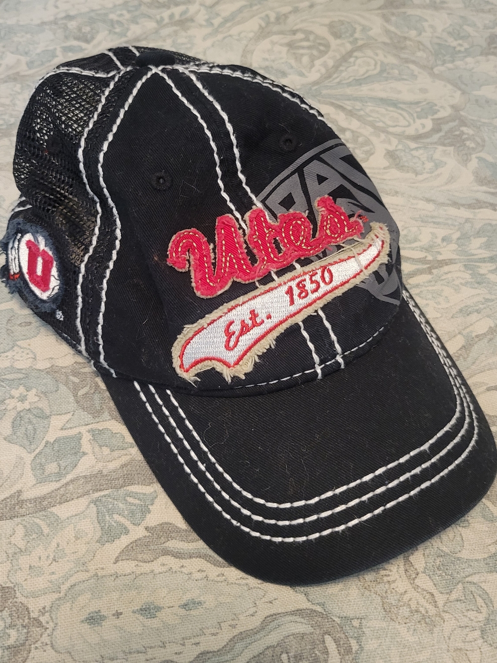3/$12 SALE Women's Black Utah Utes Football Embroidered Baseball Cap Hat
